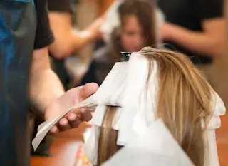 Hair tipping in sections