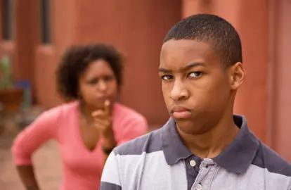 Angry teen boy