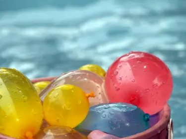 Balloons near pool