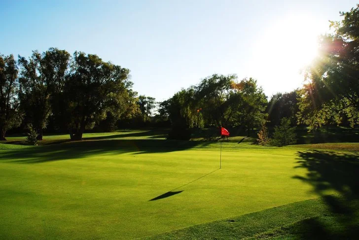 golf flag on a putting green