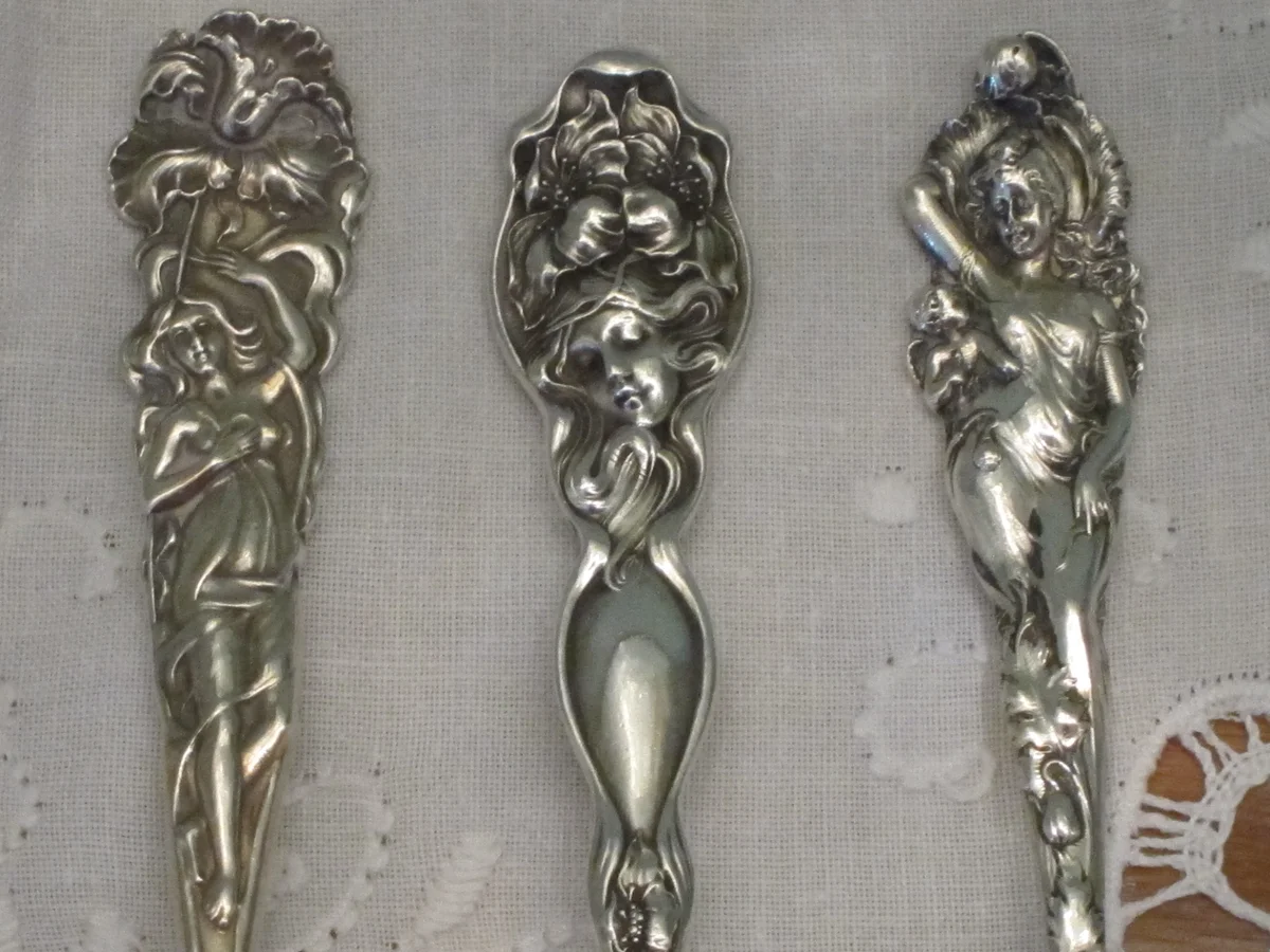 art nouveau figural sterling
