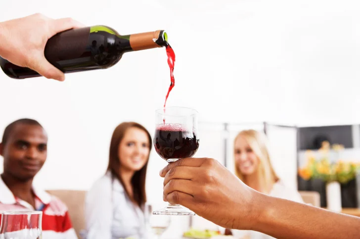 wine at party