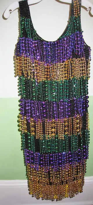 Mardi gras beaded dress
