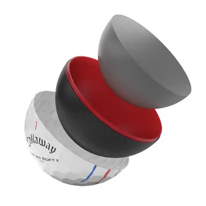 Four layers of the Callaway Chrome Soft X LS golf ball