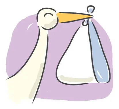 stork baby shower clipart