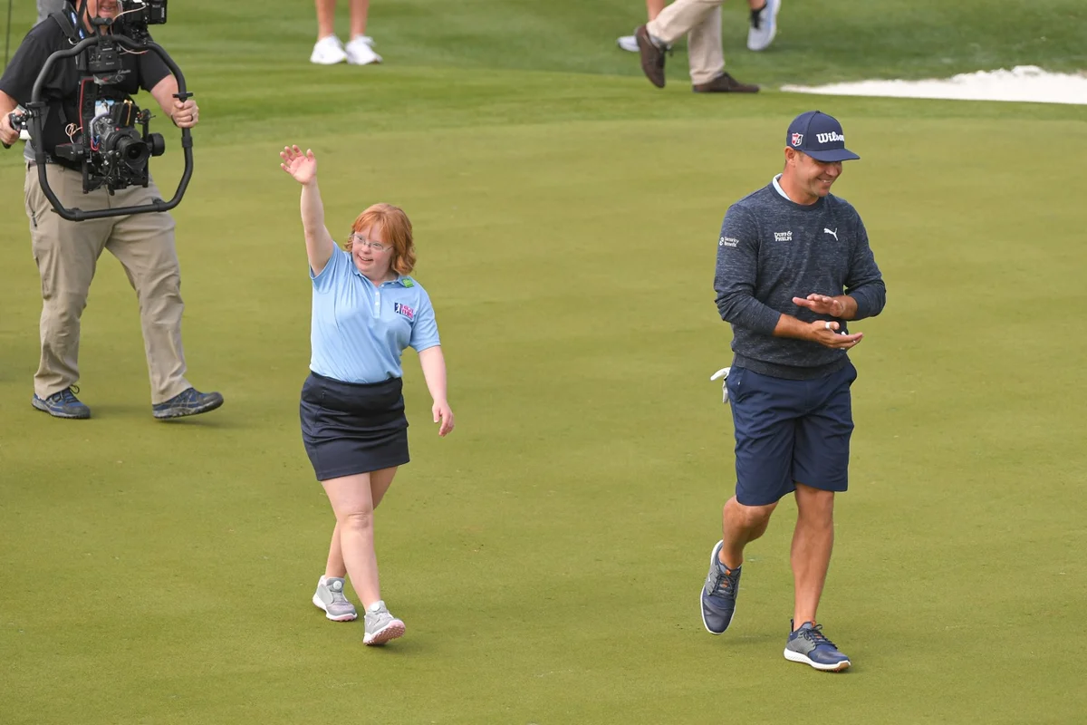 Amy Bockerstette and Gary Woodland