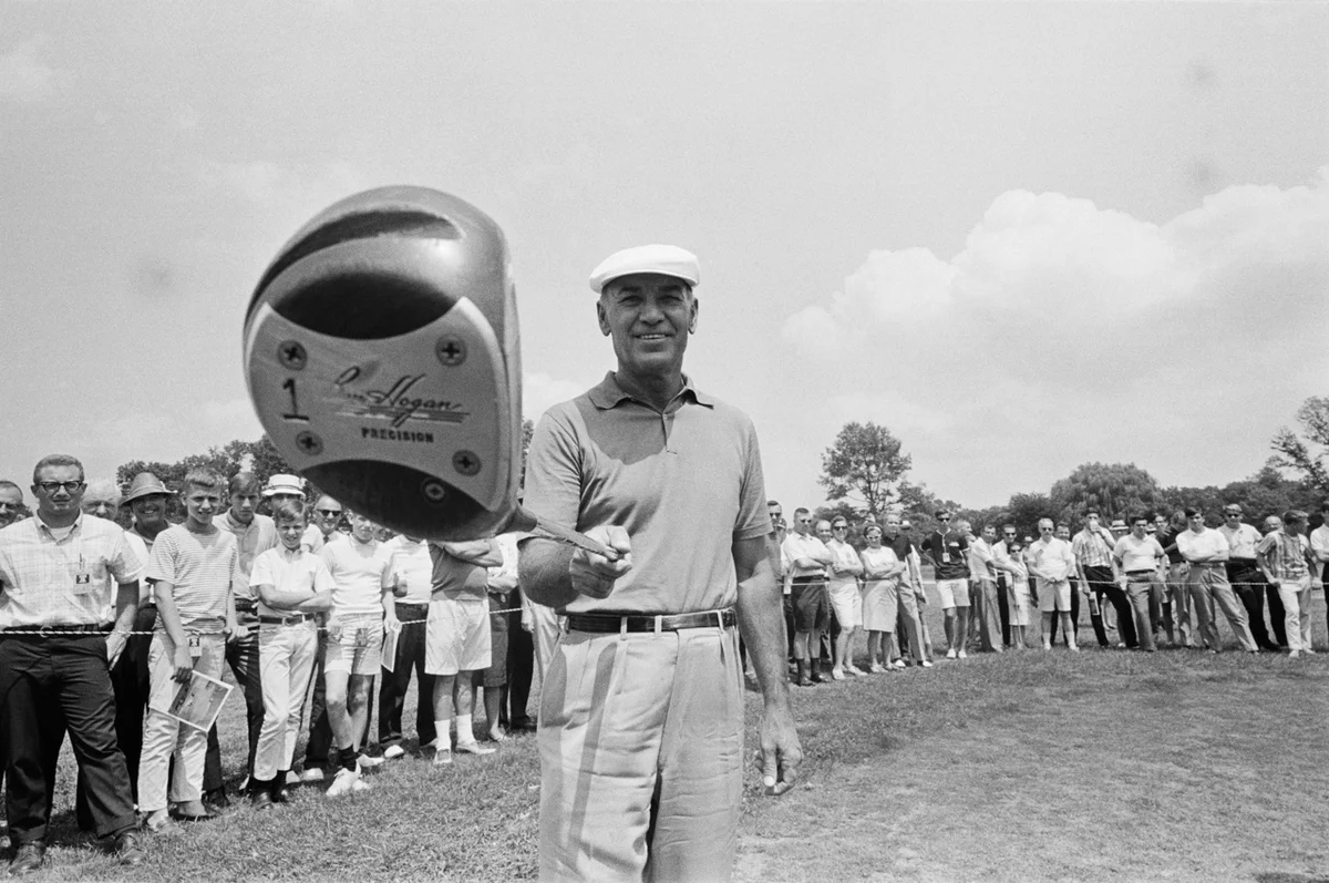 Ben Hogan shows off his driver