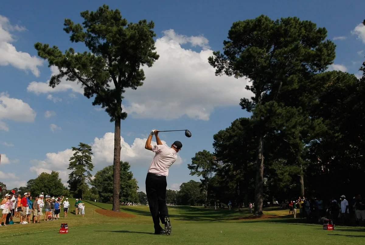 Bill Haas plays Eastlake's 13th hole