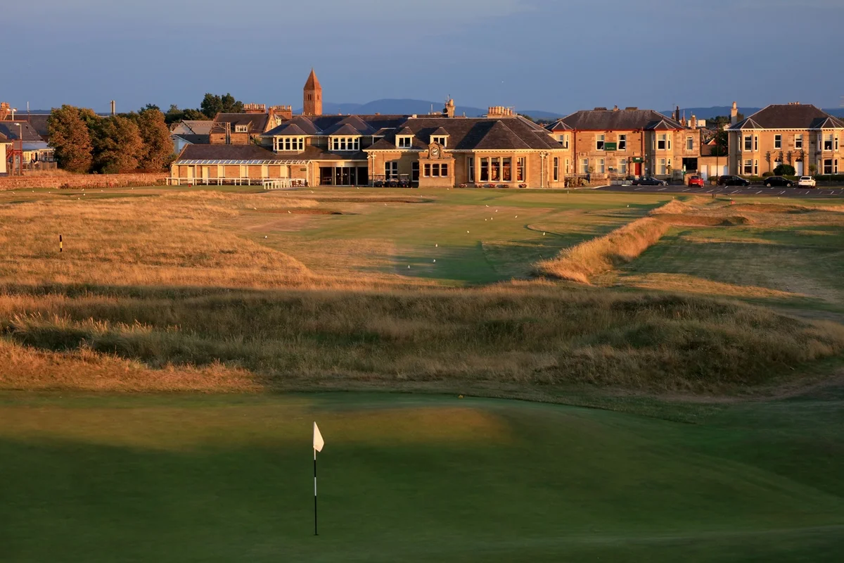 The par 4 18th hole at Prestwick Golf Club