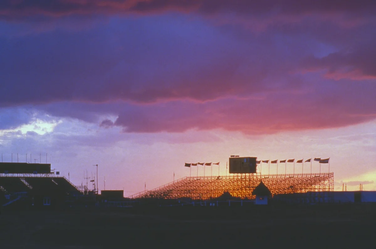 twilight view of the stands at Royal St George's