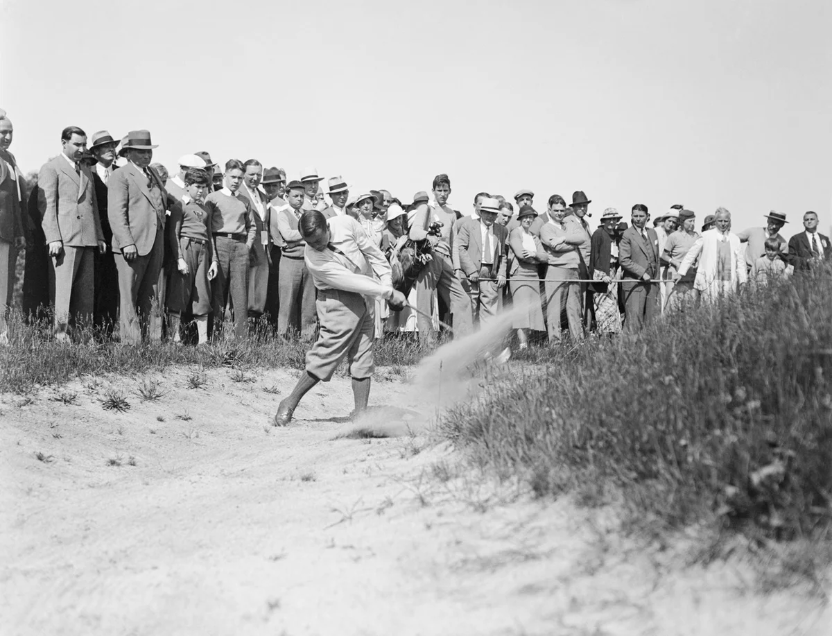 gene sarazen escapes a bunker in 1934