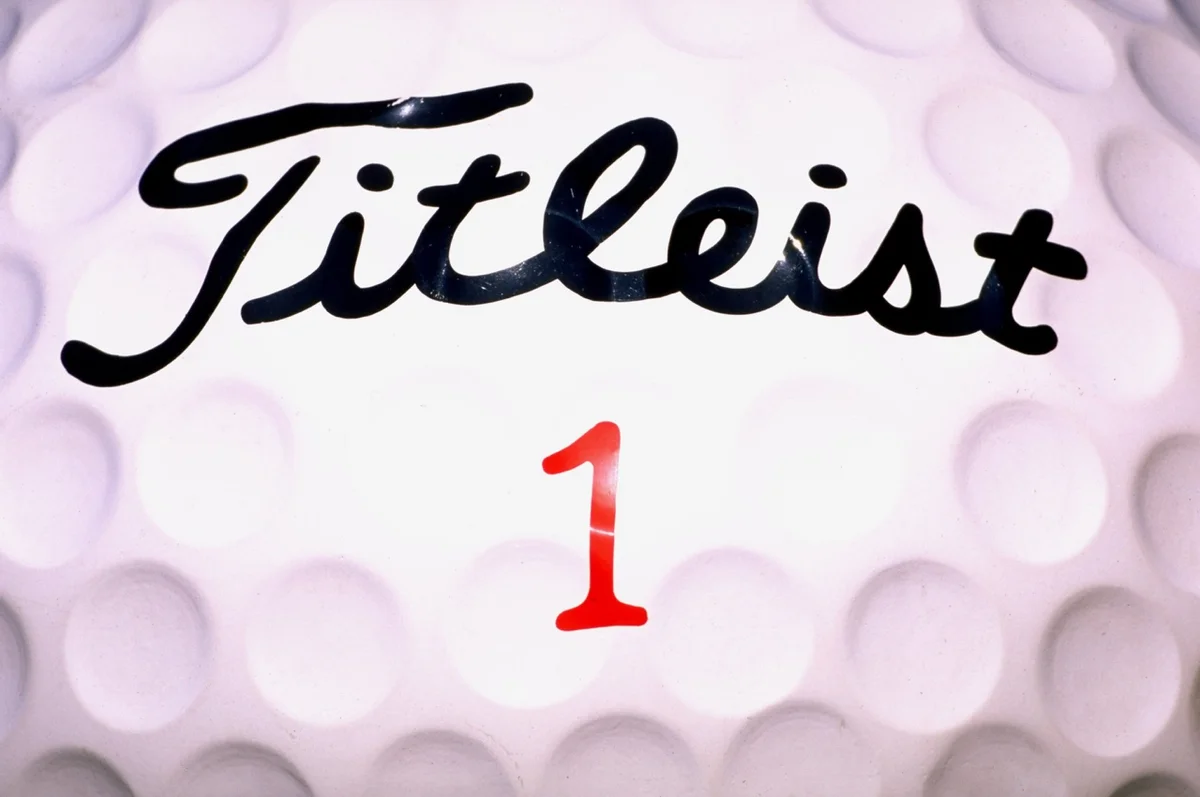 close up of titleist golf ball