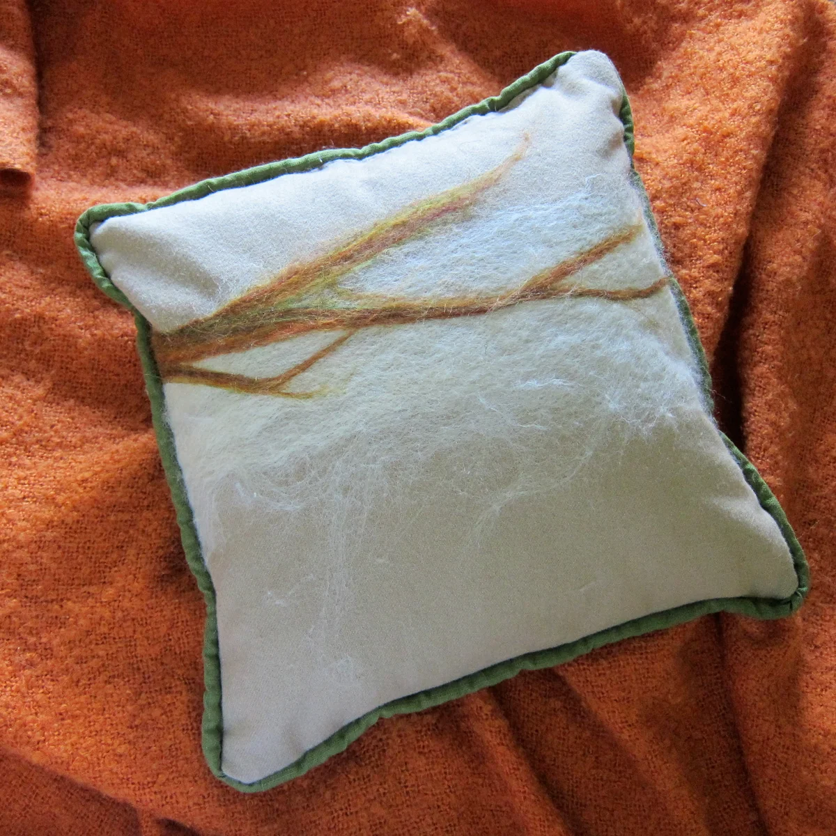 needle felted pillow