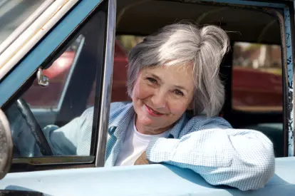 retired woman driving