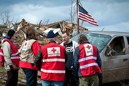 American Red Cross workers helping after 2012 Indiana Tornado http://www.redcross.org/