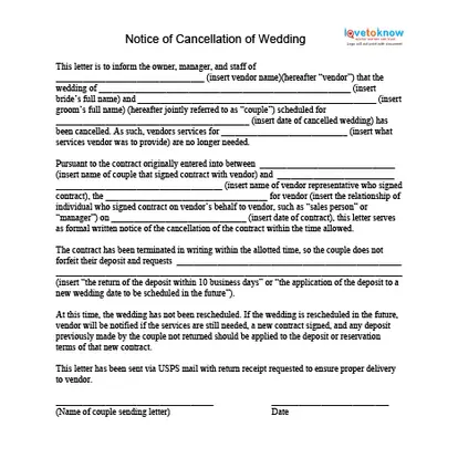 How to cancel a wedding