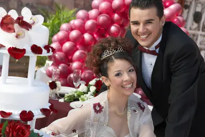 Girl and boy at quinceanera