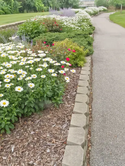 concrete block garden edge