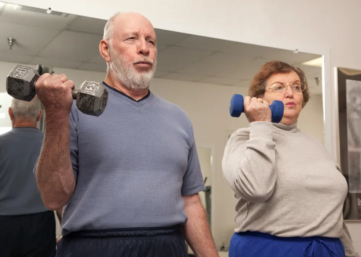 Seniors exercising