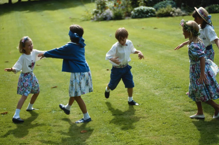 Children playing blindman's bluff