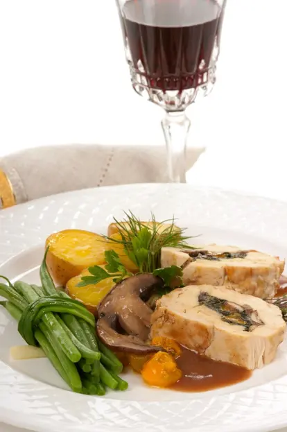 Chicken stuffed with mushroom and kale