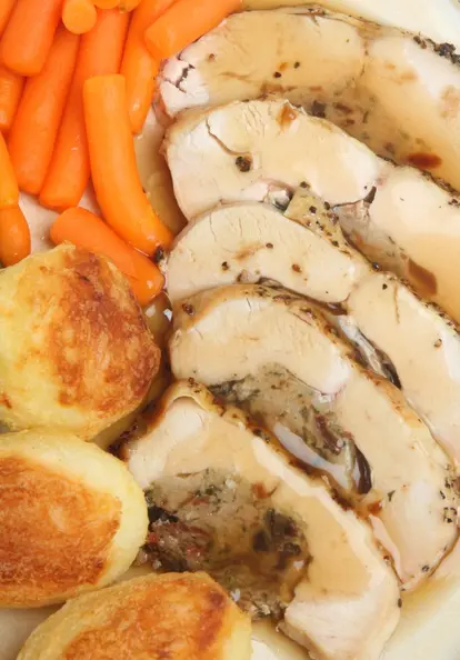 Chicken with bread stuffing