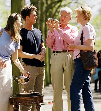 Man appraising antique
