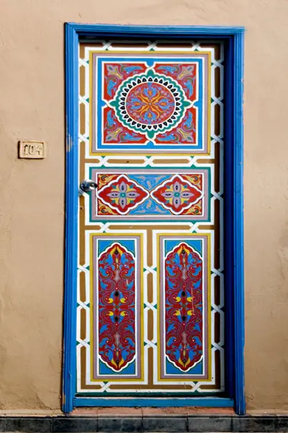 Gaily painted door from Taroudant