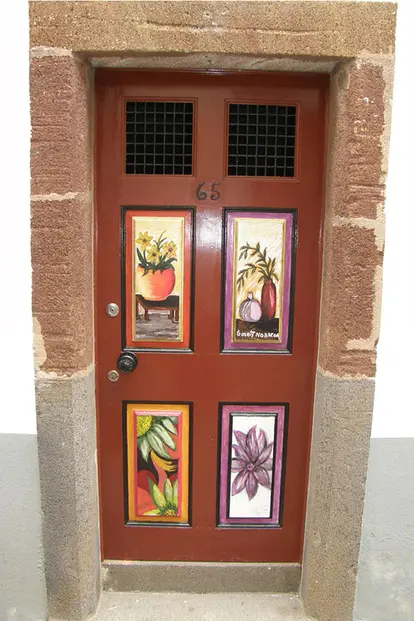 Madeira scenery painted door https://www.flickr.com/photos/tobiinmadeira/6037947804