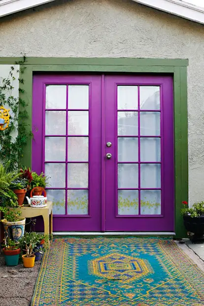 purple french doors http://www.lifeunstyledblog.com/2010/08/office-part-one.html