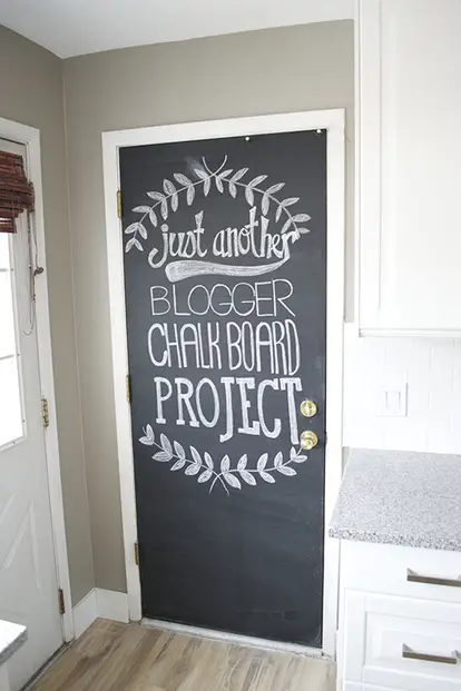 Chalkboard door http://interiorsbykenz.com/painting-a-chalkboard-door/