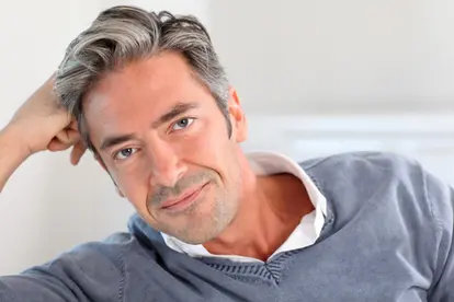 senior man with gray hair