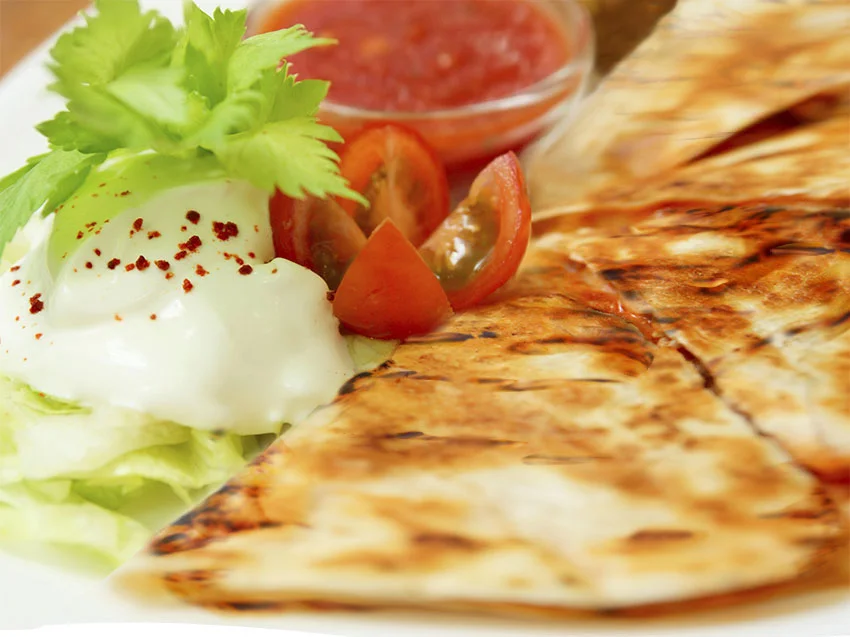 Grilled vegetable quesadilla