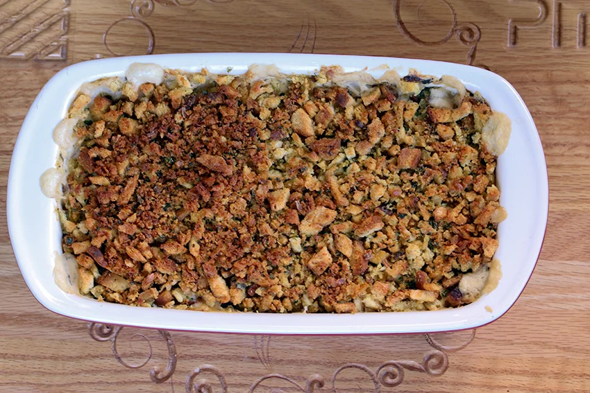 Squash and stuffing casserole