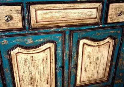 Distressed painted cabinet