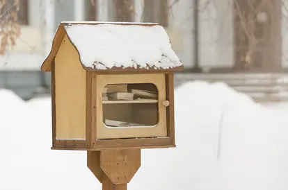 tiny library booth