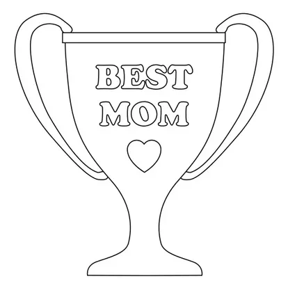 Mothers Day Clip Art 2 trophy bw v2