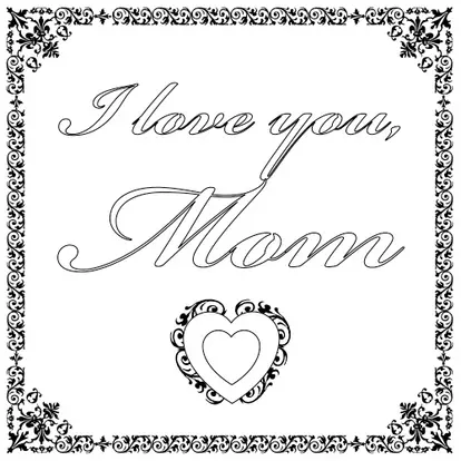 Mothers Day Clip Art 7 border bw v2