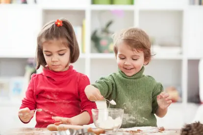 preschoolers cooking together