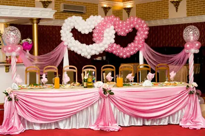 Head table at wedding reception