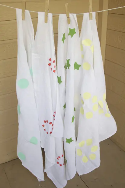 hand-painted burp cloths