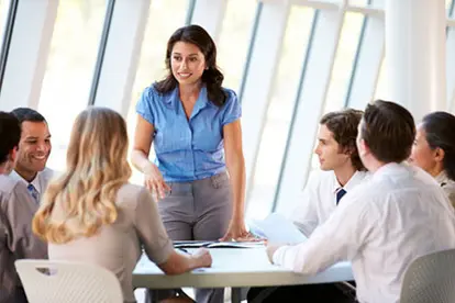 Woman making a presentation to group