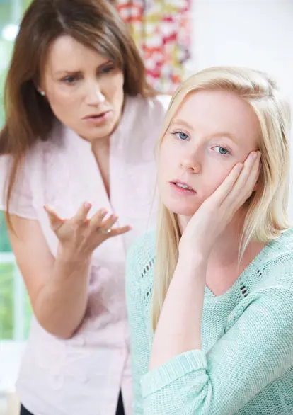 Mother arguing with teen daughter