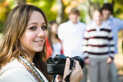 Student with digital camera