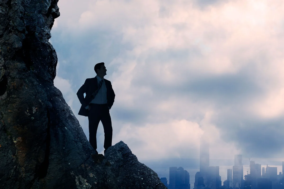Businessman Silhouetted