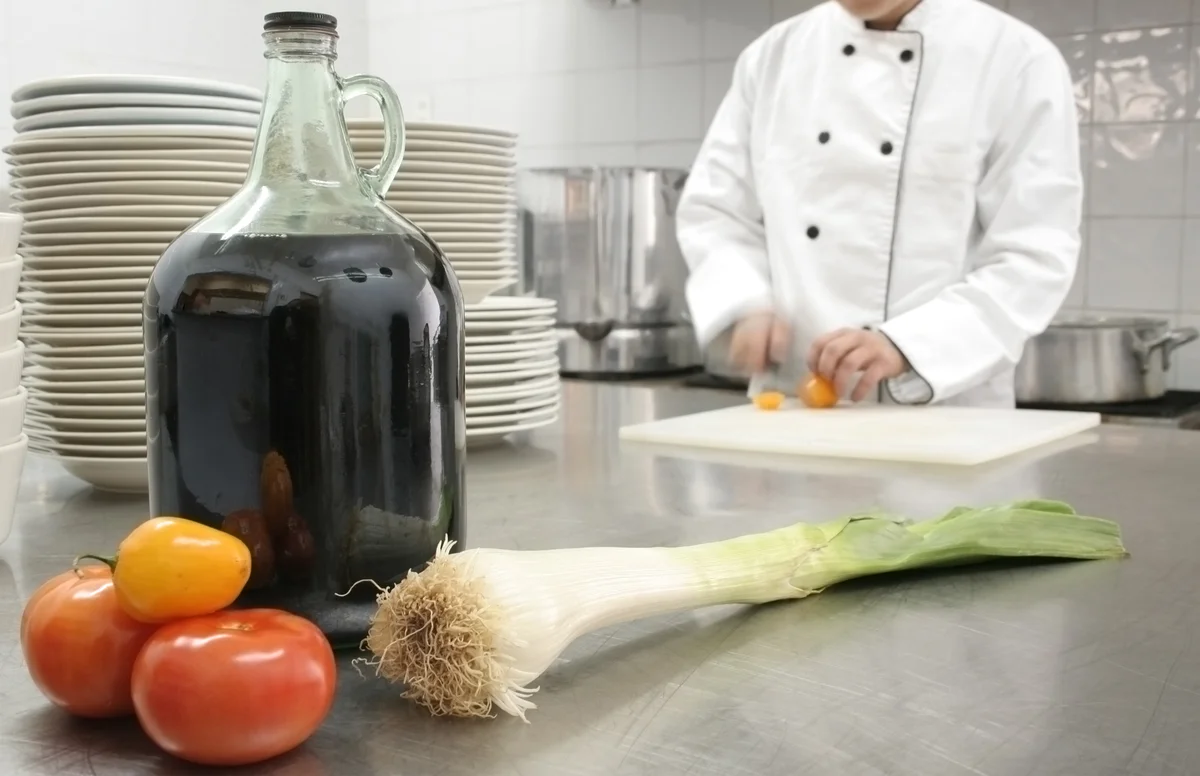 chef with wine