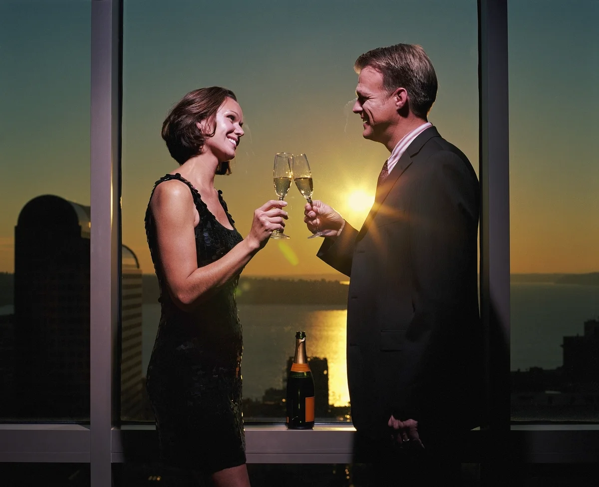 Couple with champagne