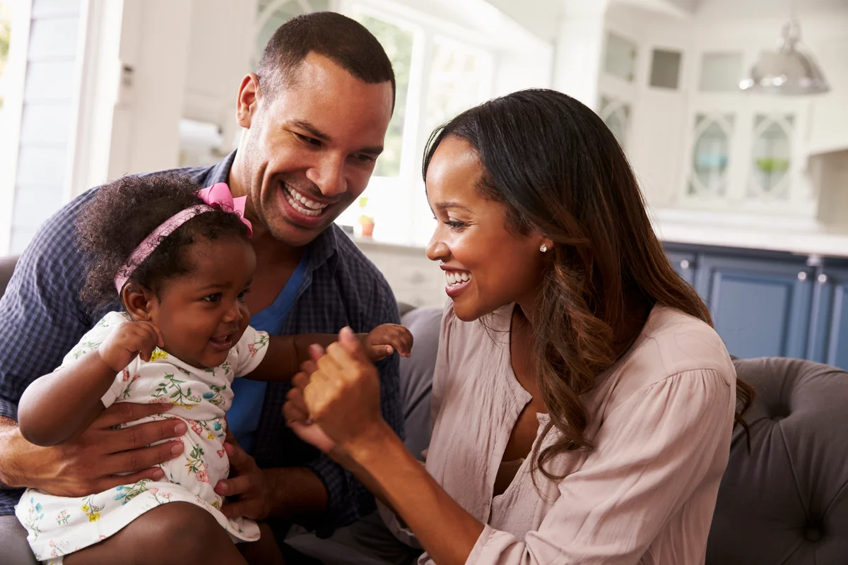 happy young family