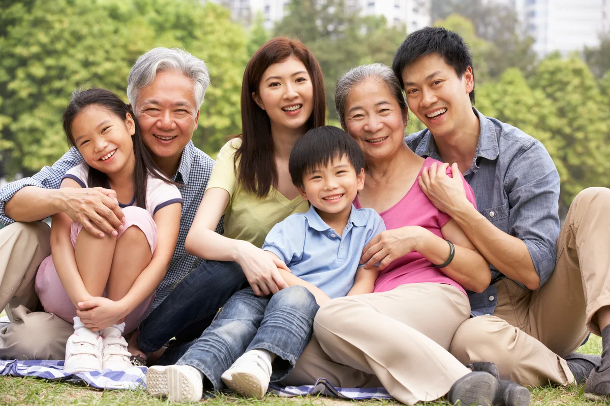 multi generation Chinese family
