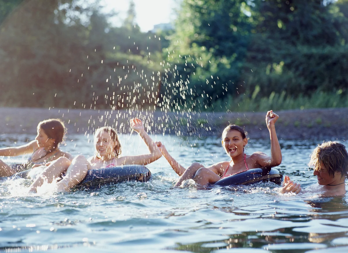 Floating on inner tubes
